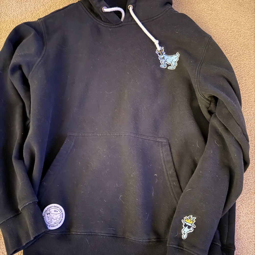 Stylish Black Hoodie with Embroidered Accents
